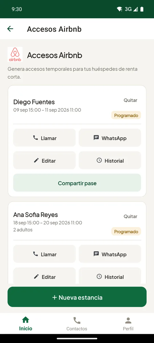 Huéspedes como en Airbnb